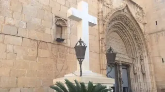 Cross in the square of the church of San Martín, in Callosa de Segura, Spain.