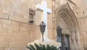 Cross in the square of the church of San Martín, in Callosa de Segura, Spain.