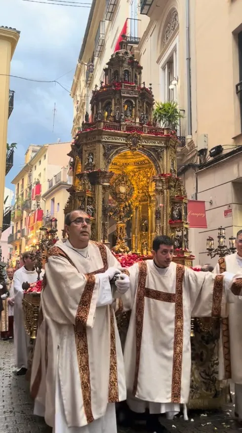 Valencia, Spain, claims to have the largest processional monstrance in the world and uses it in Corpus Christi processions. Credit: Courtesy of Rachel Thomas