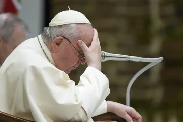 Pope Francis / sad / serious / tired