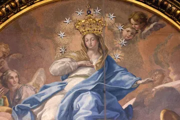 When Pope Pius IX declared the doctrine of the Immaculate Conception of the Virgin Mary on December 8, 1854, he had a golden crown added to the mosaic of Mary, Virgin Immaculate, in the Chapel of the Choir in St. Peter's Basilica.
