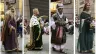Biblical characters, Noah, David, Melchizedek, and Judith, process through the streets of Valencia, Spain, during the Corpus Christi procession, June 11, 2023